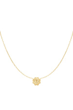 Flower Heart Necklace - Gold