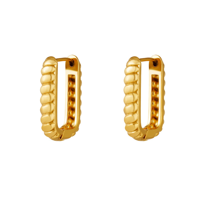 Baquette Earrings Big - Gold