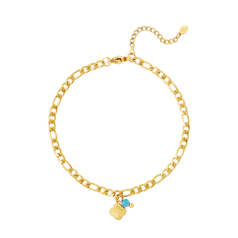 Clover Stone Bracelet - Gold