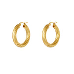 Ribbed Earrings  - Gold