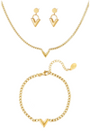 V Set (Neckless & Bracelet & Earrings) - Gold