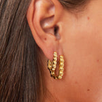 Bubble Rectangle Earrings Small - Gold