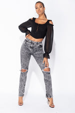 Straight Leg Jeans Eva - Grey