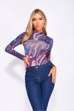 Marble Bodysuit Penelope - Blue